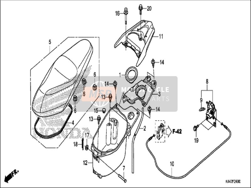 77234KYZ900, Spring, Seat Lock, Honda, 1